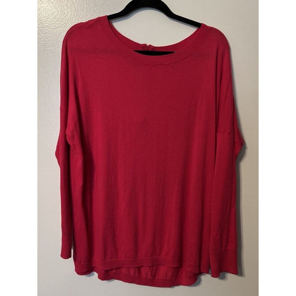 Halogen Womens Large Pink Oversized Ling Sleeve Tunic Sweater Modal Soft Knit